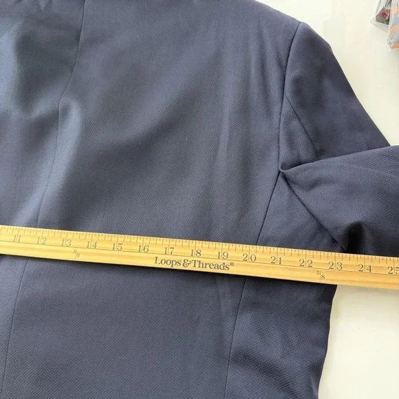 Ermenegildo Zegna Suit Jacket Mens 44 Navy Blue 100% Trofeo Wool 2 Blazer Italy